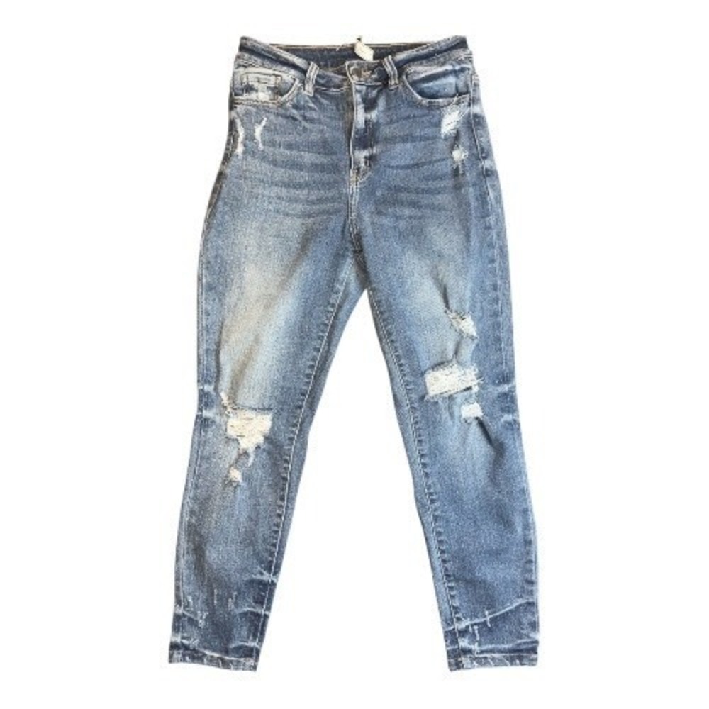 KanCan Signature Kurvy Ultra High Rise Ankle Skinny Jeans Distressed Size 27